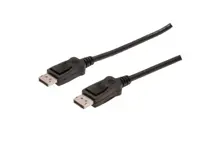 AK-340100-050-S DisplayPort Bağlantı Kablosu, DP Erkek - DP Erkek, 5 metre, kilit mekanizmalı, DP, 1.2 uyumlu, UL, siyah renk
