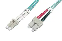 DK-2532-10/3 Digitus LC-SC Fiber Optik Patch Kablo, 10 metre, Multimode, Duplex, 50/125, OM3