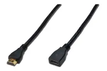 AK-330201-050-S Hdmi High Speed wih Ethernet Uzatma Kablosu Hdmi 1.4, 2160p, Ultra HD 4K, Hdmi tip A Erkek - Hdmi tip A Dişi, 5 metre,  AWG30 , 3x zırhlı, UL, altın kaplama, siyah renk