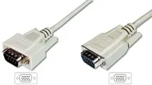 AK-310100-018-E VGA Monitör Kablosu, HD15 Erkek - HD15 Erkek, 1.80 metre, AWG 28, 3CF/4C, bej renk