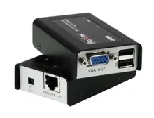ATEN-CE100 VGA KVM (Keyboard/Video Monitor/Mouse) Mesafe Uzatma Cihazı,  USB Konsol, 100 metre<br>USB VGA Cat 5 Mini KVM Extender (1280 x 1024@100m)