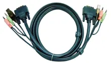 ATEN-2L-7D02U USB KVM (Keyboard/Video Monitor/Mouse) Switch İçin Kablo, 1.80 metre, 1 x Klavye / Mouse USB A Erkek, 2 x Hoparlör ve Mikrofon Audio