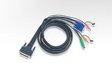 ATEN-2L-1703P PS/2 KVM (Keyboard/Video Monitor/Mouse) Switch İçin Kablo, 3 metre, 1 x DB-25 erkek  lt;- gt; 1 x Monitör 15 pin HDB erkek, 1 x Klav