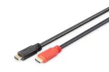 Digitus AK-330105-150-S HDMI High Speed Bağlantı Kablosu (HDMI 1.3) 1080p HDMI tip A Erkek - HDMI tip A Erkek 15 metre CU AWG28 2x zırhlı amplifikatörlü UL altın kaplama siyah renk