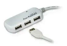 ATEN-UE2120H 4 Port USB 2.0 Sinyal Uzatma Hub'ı , 12 metre, plastik<br>
4 Port USB 2.0 Extender Hub, 12 meters