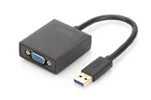 DA-70840 Digitus USB 3.0 VGA Grafik Adaptörü Giriş: 1 x USB 3.0 USB-A erkek Çıkış:  1 x VGA (HD15) dişi (Full HD 1080p) Plastik