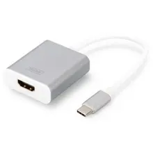 DA-70836 Digitus USB 3.0 (USB Tip C) <-> Hdmi Grafik Adaptörü<br>
Giriş: 1 x USB Tip C erkek (bilgisayar bağlantısı) <br>
Çıkış: 1 x Hdmi A (19-pin) dişi (Ultra HD, 4K, 3840 x 2160@ 0 Hz)<br>
Alüminyum