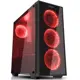 PowerBoost VK-G1007R USB 3.0 Tempered Glass Pencereli Kırmızı Fanlı Gaming Kasa (PSU Yok) VK-G1007R