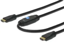 AK-330118-100-S Hdmi High Speed with Ethernet Bağlantı Kablosu (Hdmi 1.4), Hdmi Tip A Erkek - Hdmi Tip A Erkek, 10 metre, AWG24, 2x zırhlı, <b>amplifikatörlü</b>, Ultra HD 24p, altın kaplama, siyah renk