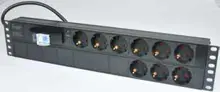 Bestrack 19” Alüminyum Gövdeli 9 Çıkışlı Sigortalı Grup Priz 3*1,5 TTR 2 mt’lik