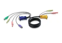 Aten-2L-5301P Ps/2 Kvm Kablosu, 3 İn 1 Sphd Ve Mikrofon Amp; Hoparlör , 1.20 Metre