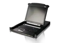 ATEN-CL5716NT Sürgülü Kasaya Sahip, 19" LCD Ekran, Touchpad’i ve Türkçe Klavye'si Bulunan 16 Port PS/2-USB KVMP™ (Periferi/ Çevre Cihazlarla (USB) Bağlantı Kurabilir) Switch, İlave Konsol Girişli (16 Port Slideaway™ LCD KVMP Switch)