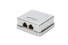 DN-93711 CAT 6 Sıva Üstü 2’li Kutu, Keystone Modül dahil, Zırhlı/Shielded