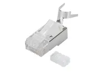 AK-219604 CAT 6A/CAT 7 Modüler Konnektör, 8P8C,  AWG 22 - 23 kablo için, kablo yük taşıyıcılı (insert load bar), kılavuz (guide plate) dahil