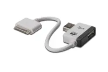 DA-70219 Digitus Mobil Taşınabilir Cihazlar için Evrensel Şarj Kablosu, USB A Dişi <-> Apple 30pin Erkek, 1 port USB 2.0 Hub özelliği