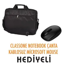 Classone Notebook Çantası + U7Z Microsoft Kablosuz Mouse