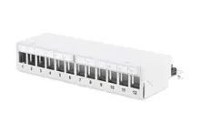 DN-93706 Digitus 12 port Modüler Masaüstü Tip Patch Panel, Zırhlı (Shielded), LSA, RAL 7035, açık gri renk