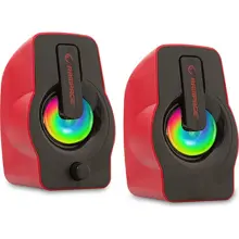 RAMPAGE RMS-G7 FALSETTO 2.0 6 Watt RGB Ledli Kırmızı Multimedia Gaming USB Speaker
