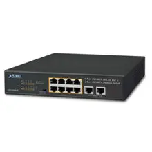 PL-FSD-1008HP Yönetilemeyen Masaüstü Tip Switch (Unmanaged Desktop Switch) 8-Port 10/100TX IEEE 802.3at/af PoE+ Injector (Per port 30.8 watt) (Port-1 ile Port-8 arası)(PoE Güç Bütçesi maks. 120 Watt) 2-Port 10/100TX