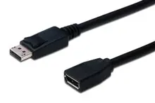 AK-340200-020-S DisplayPort Uzatma Kablosu, DP Erkek - DP Dişi, 2 metre, kilit mekanizmalı, AWG 28, 2x zırhlı, DP 1.2 uyumlu, siyah renk
