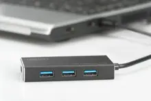 DA-70240-1 Digitus 4 Port USB 3.0 Hub, 5V/2A güç adaptörü dahil, alüminyum