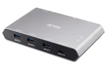 ATEN-US3342 2-Port USB-C Gen 2 Paylaşım Switch'i, Power Pass-through özellikli<br>
2-Port USB-C Gen 2 Sharing Switch with Power Pass-through