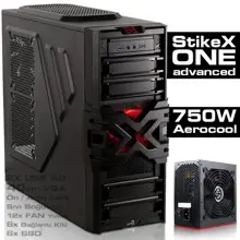AEROCOOL AE-STE-ONEA750 STRIKE-X ONE ADVANCE 2XUSB3.0, 2X12CM FANLI MID TOWER SIYAH 750W KASA