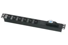 ASRACK A07APC6-IEC 19¨ 1U 6.LI ALÜMINYUM GÖVDELI SIGORTALI IEC320 TIPI PRIZ GRUBU  1X16A