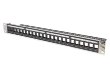 Dn-91411-Lf Digitus Modüler Patch Panel, Zırhlı, 24-Port Boş, 1U, Kabinete Monte Edilebilir, Şeffaf Etiket Alanına Sahip, Siyah Renk&Lt;Br&Gt;Digitus Modular Patch Panel, Shielded, 24-Port Blank, 1U, Rack Mount, Transp. Label Field, Black