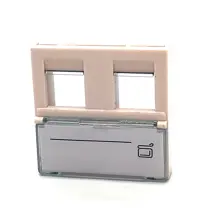 Bn-Out-Fplt-D French Face 45*45Mm Two Ports Faceplate With Sticker,Color: White Suitable For Rj11&Amp;Rj45 Modular Keystone