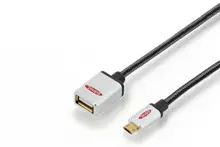 Ednet ED-84150 Premium Micro Usb 2.0 Adaptör Kablosu, Usb A Dişi Micro Usb B Erkek, On-The-Go (Otg), 180 Derece Ters Yüz Çevirerek Takılabilir, 0.30 Metre