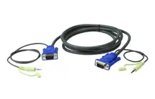 Aten-2L-2515A Vga Kablosuz 15 Metre 3.5Mm Stereo Ses Bağlantılı 15M Vga Cable With 3.5Mm Stereo Audio