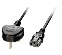 Lindy Lın-30433 Uk 3 Pin Fiş -Iec C13 Şebeke Güç Kablosu 2 Metre Uk 3 Pin Plug To Iec C13 Mains Power Cable