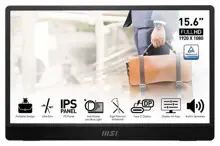 MSI 15.6 PRO MP161 E2 1920x1080 (FHD) 16:9 FLAT IPS 60HZ 4MS ADAPTIVE-SYNC PORTATIF MONITOR