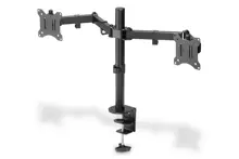 DA-90400 Digitus Çift Ekran Taşıyabilen Askı Aparatı, Kelepçe Dahil, Maksimum 15 inç ile 32 inç Ekran, Yukarı Aşağı Hareket 45 Derece, Sağa Sola Hareket 90 Derece, Dönüş Açısı 360 Derece, Maksimum Yük Kapasitesi 2 x 8kg, VESA 100 x 100mm, Siyah Renk