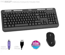 FK-88QP PS2 Klavye USB Mouse Set