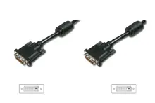 AK-320101-100-S Dvi Bağlantı Kablosu, Dvi-D (24+1) Erkek <==> Dvi-D (24+1) Erkek, 2x ferrit, 10 metre, UL, siyah renk 