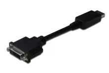 AK-340401-001-S DisplayPort (DP) <-> Dvi-I Adaptörü, Kablolu, DP Erkek - Dvi-I (24+5) Dişi, 0.15 metre, kilit mekanizmalı, DP 1.2 uyumlu, 2x zırhlı, UL, nikel kaplama, siyah renk