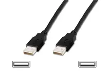 AK-300101-050-S USB 2.0 Bağlantı Kablosu, Tip A Erkek - Tip A Erkek, 5 metre, AWG 28, USB 2.0 uyumlu, UL, siyah renk