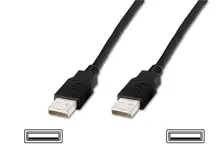 AK-300101-018-S USB 2.0 Bağlantı Kablosu, USB A Erkek - USB A Erkek, 1.80 metre, AWG 28, USB 2.0 uyumlu, UL, siyah renk 