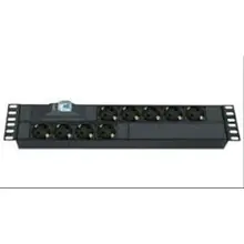 Lande LN-PRZ-SGT-2U9P-SC 9xDIN49440 Soketli Schuko Grup Priz, 19inç 2U, aluminyum profil gövdeli, 1x16A sigorta korumalı, 4000 Watt, 250V AC