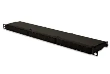 DN-91624S-SL-EA Digitus 24 port CAT. 6A (Category 6A), Class EA Patch Panel, zırhlı (shielded), 0.5U, toz korumalı kapaklı, siyah renk