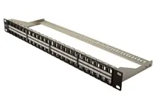 DN-91424 Digitus 48 Port Boş Patch Panel, Zırhlı Keystone Jack Takılabilir, 1U Yüksekliğinde, siyah RAL 9005 renk