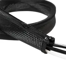Logilink Kab0049 Fermuarlı Esnek Kablo Yöneticisi, Siyah, 2M