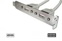 AK-300301-002-E Anakarttaki USB 2.0 Portları (Internal) Slot Bracket (External) Taşıyan Kablo, 2 x USB A Dişi 2 x 5 pin IDC Dişi, 0.25 metre, AWG 28