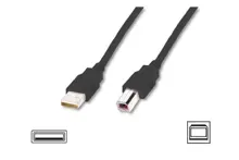 AK-300105-050-S USB 2.0 Bağlantı Kablosu, USB A Erkek - USB B Erkek, 5 metre, AWG 28, USB 2.0 uyumlu, UL, siyah renk