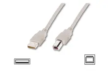 AK-300102-030-E USB 2.0 Bağlantı Kablosu, USB A Erkek - USB B Erkek, 3 metre, AWG 28, UL, bej renk
