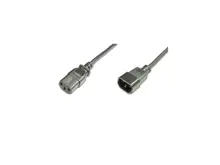 AK-440201-012-S PC-Monitör Arası Güç Kablosu, C14 erkek - C13 dişi, 1.2 metre, H05VV-F 3G 0.75qmm, siyah renk