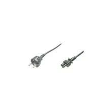 AK-440103-018-S Güç Kablosu, Schuko Erkek - C5 Dişi, 1.8 metre, H05VV-F3G 0.75qmm, 250V/10A, siyah renk
