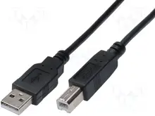 AK-300102-010-S USB 2.0 Bağlantı Kablosu, USB A Erkek - USB B Erkek, 1 metre, AWG 28, UL, siyah renk